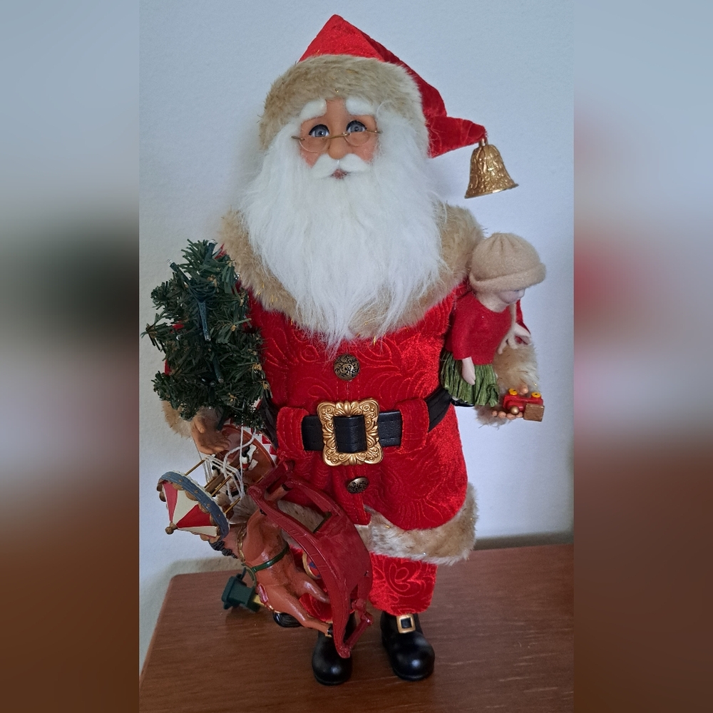 Festive Santa Claus Holiday Figurine in Red - Picture 6 of 16